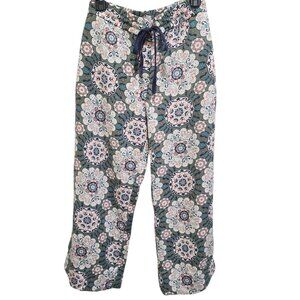 LOFT Women's Floral Wide-Leg Pants, Size L, Lightweight 100% Polyester